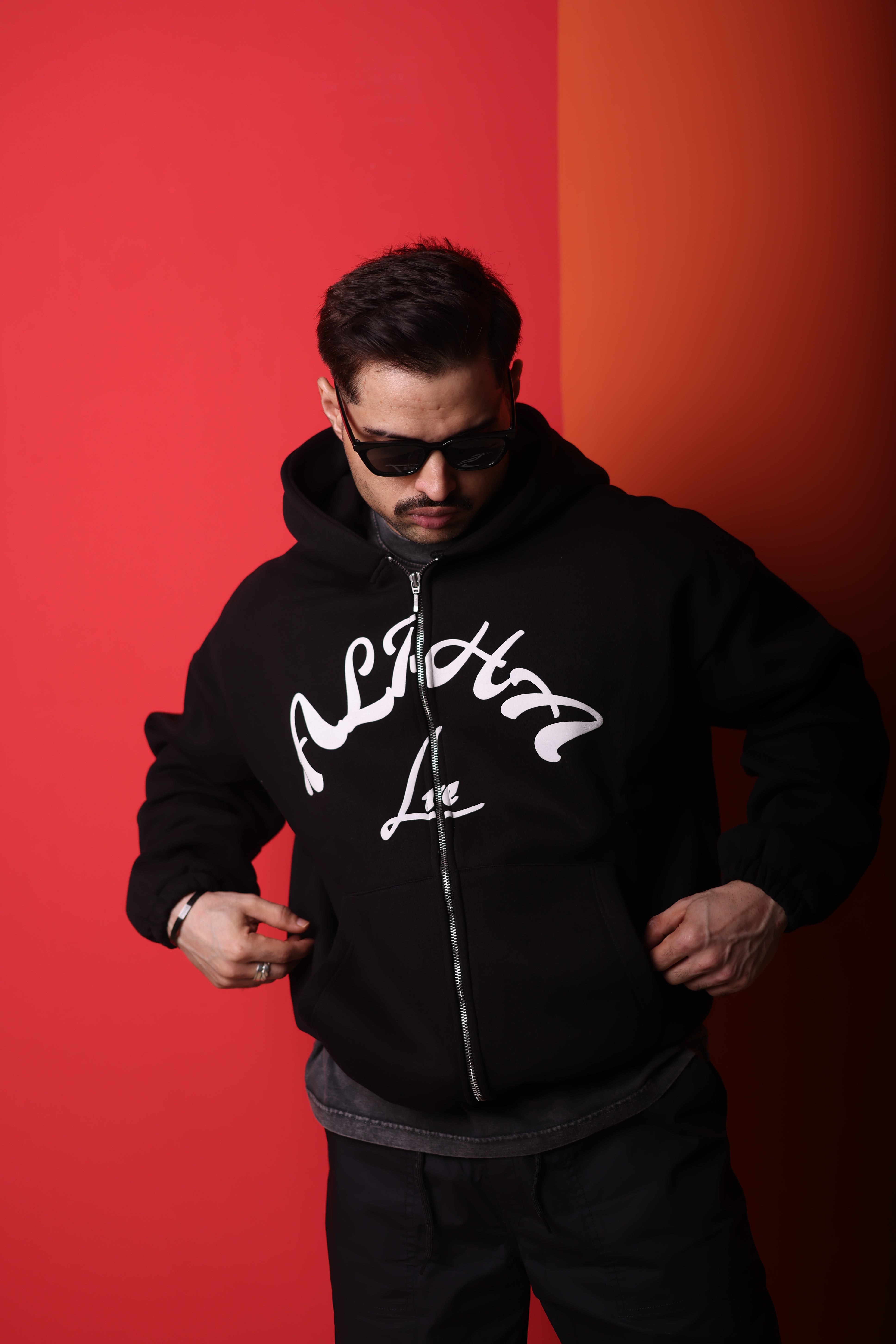 Black Drop shoulder Zipper