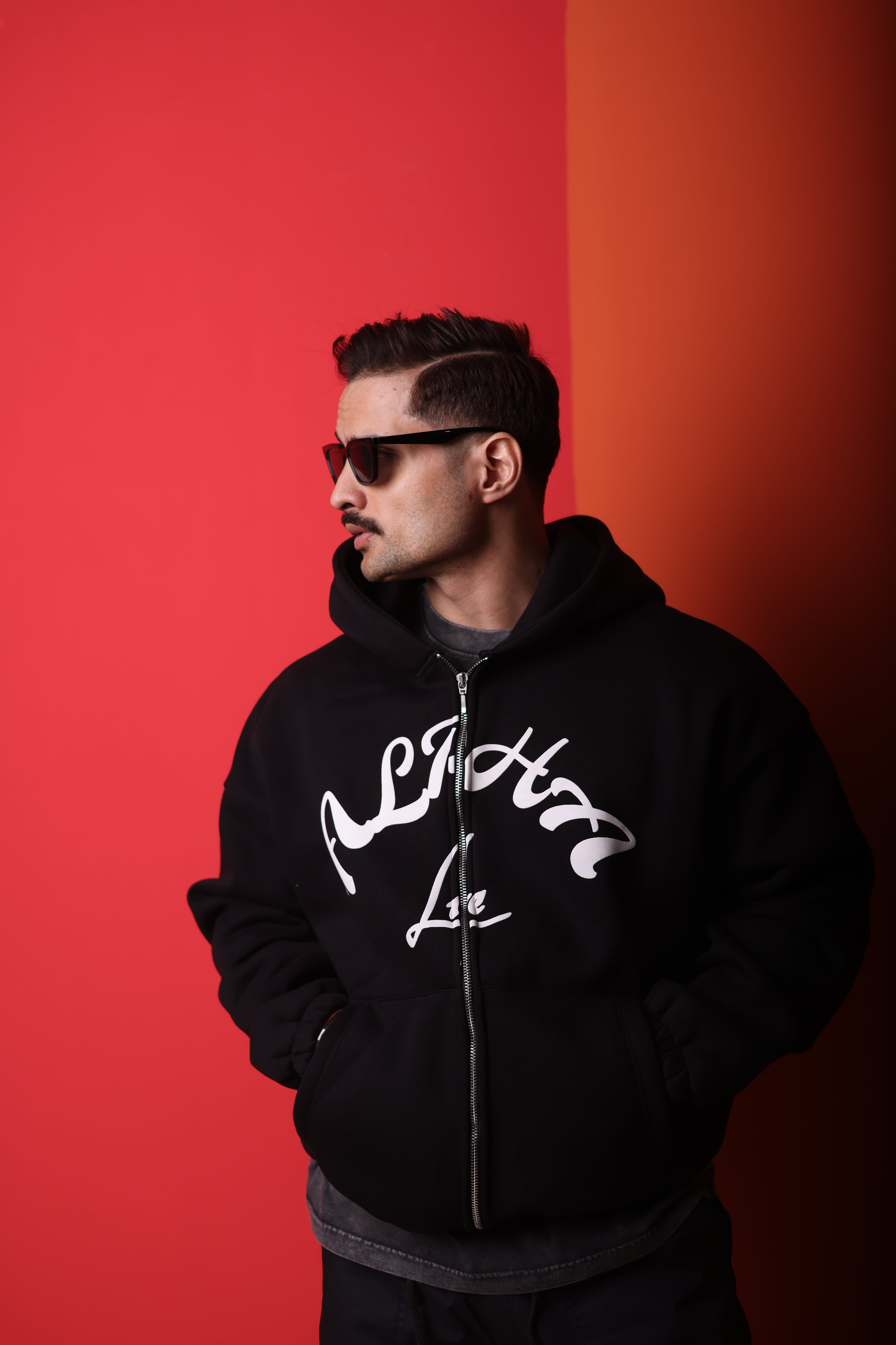 Black Drop shoulder Zipper