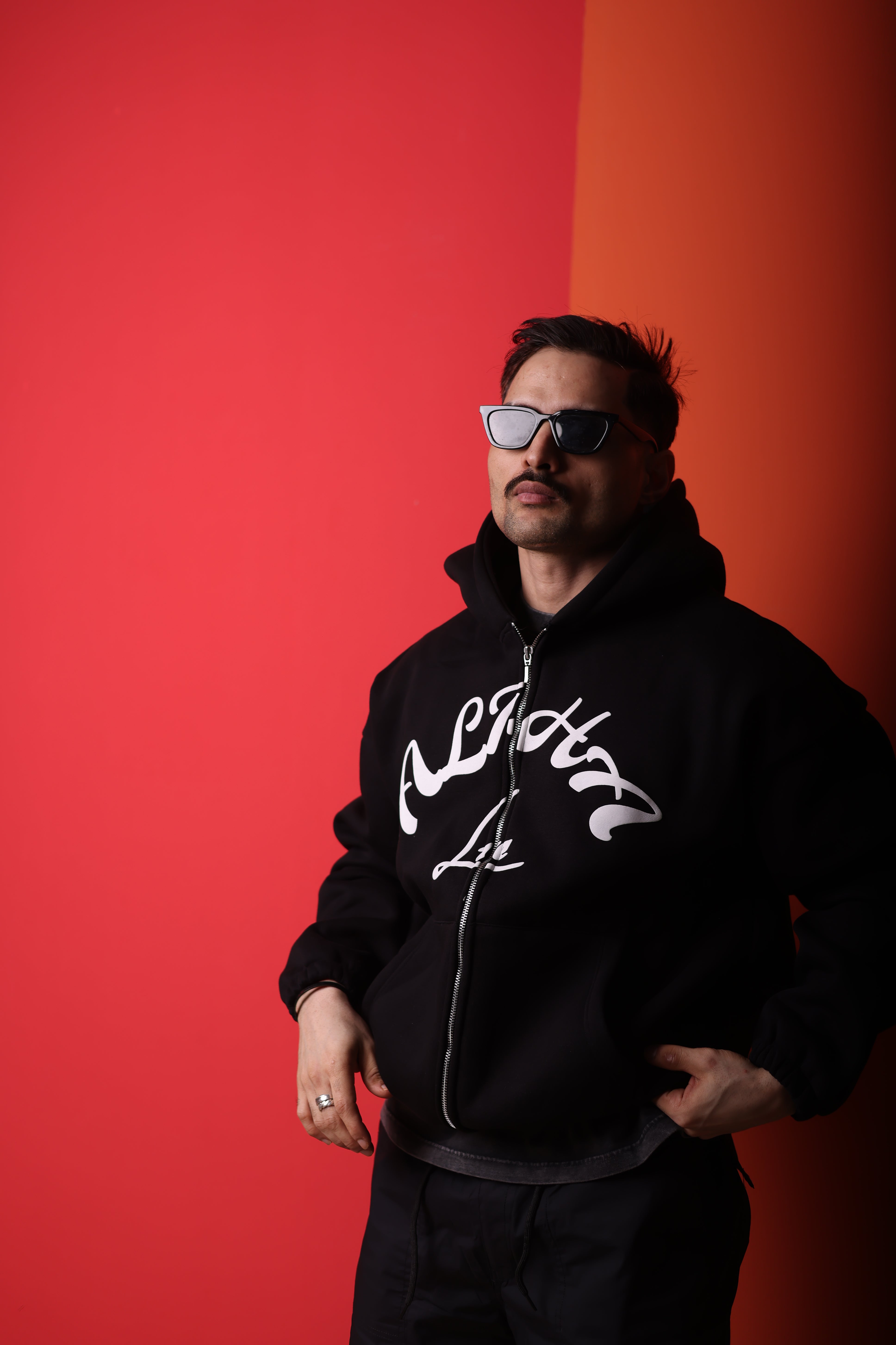 Black Drop shoulder Zipper