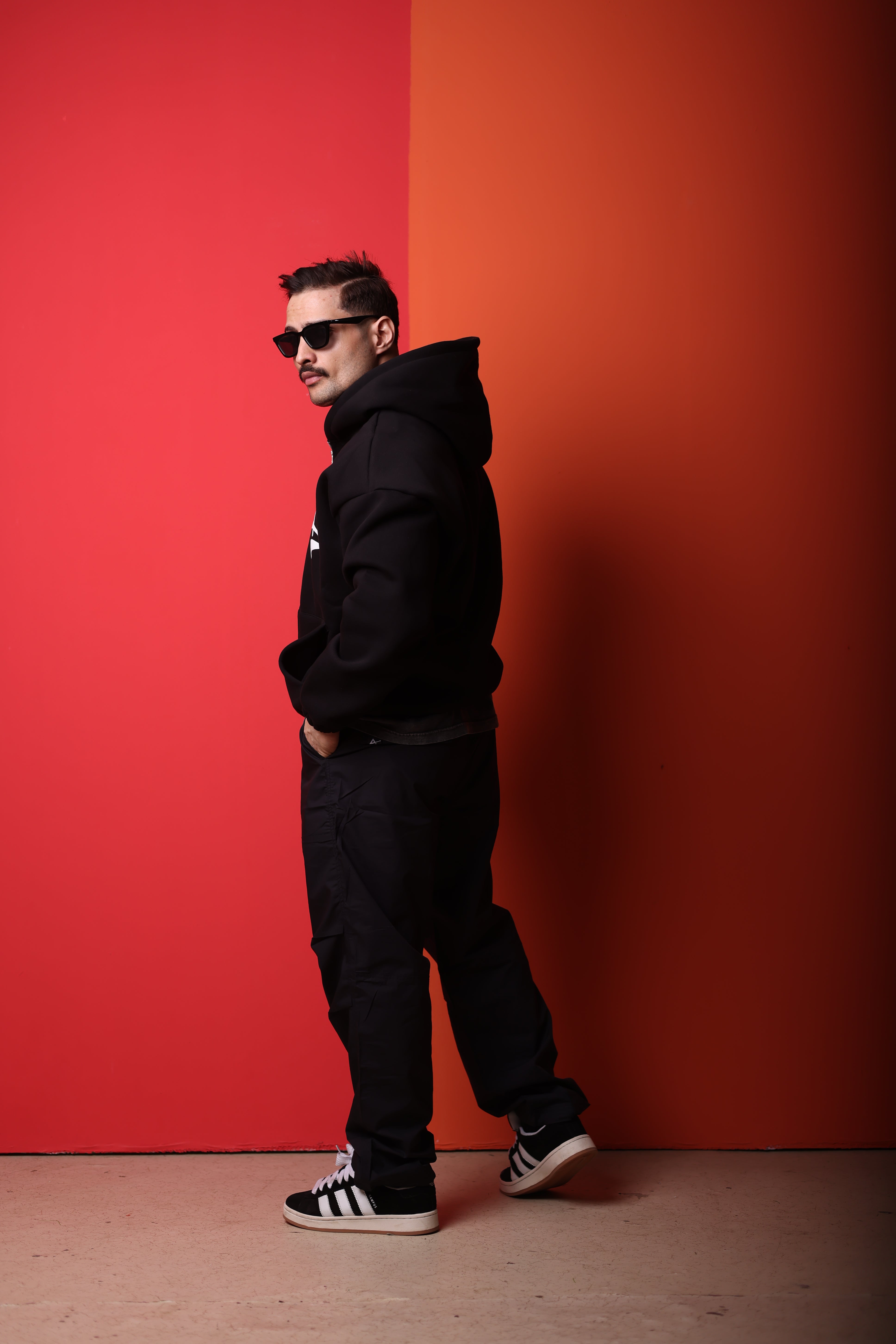 Black Drop shoulder Zipper