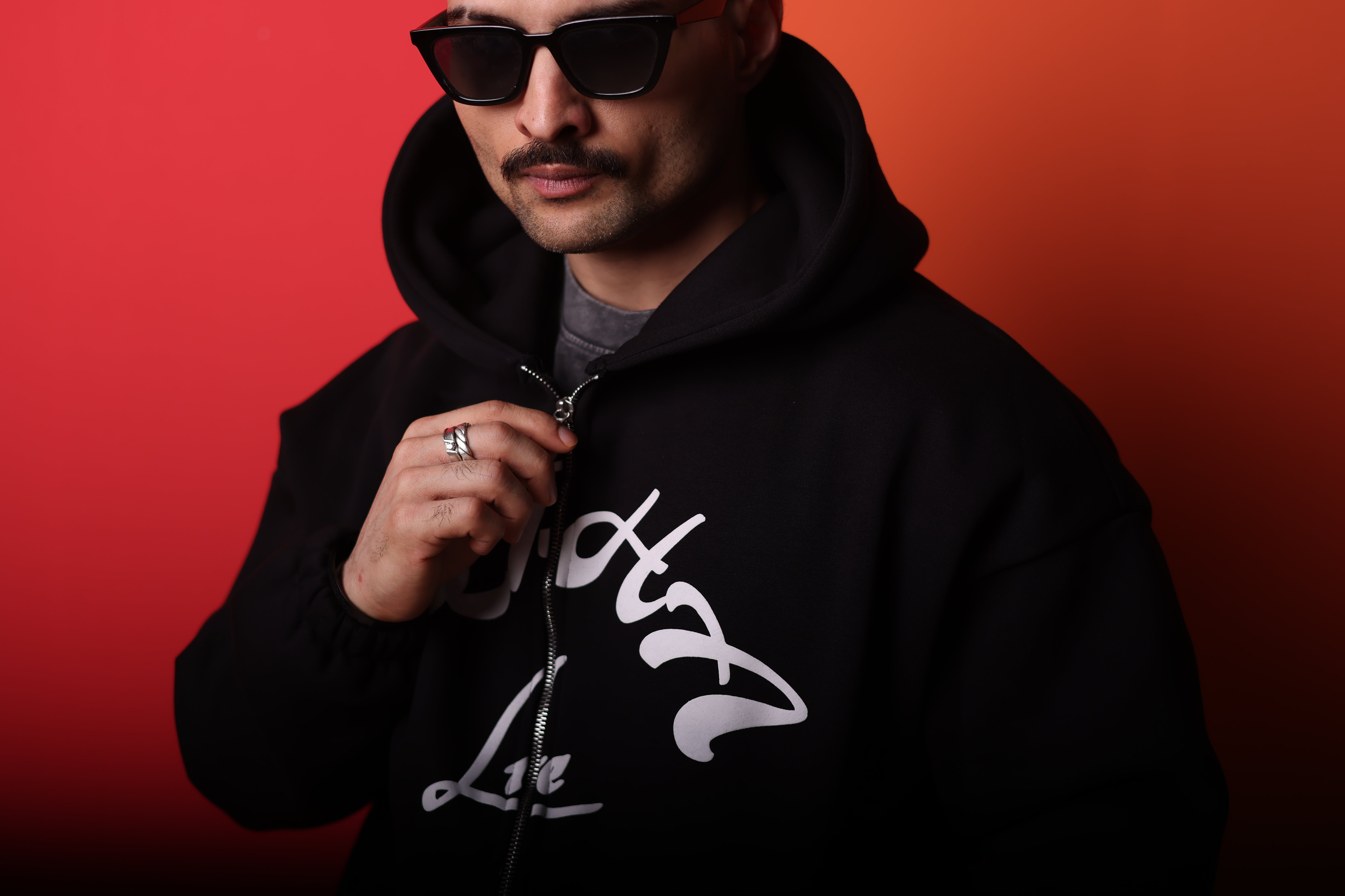 Black Drop shoulder Zipper