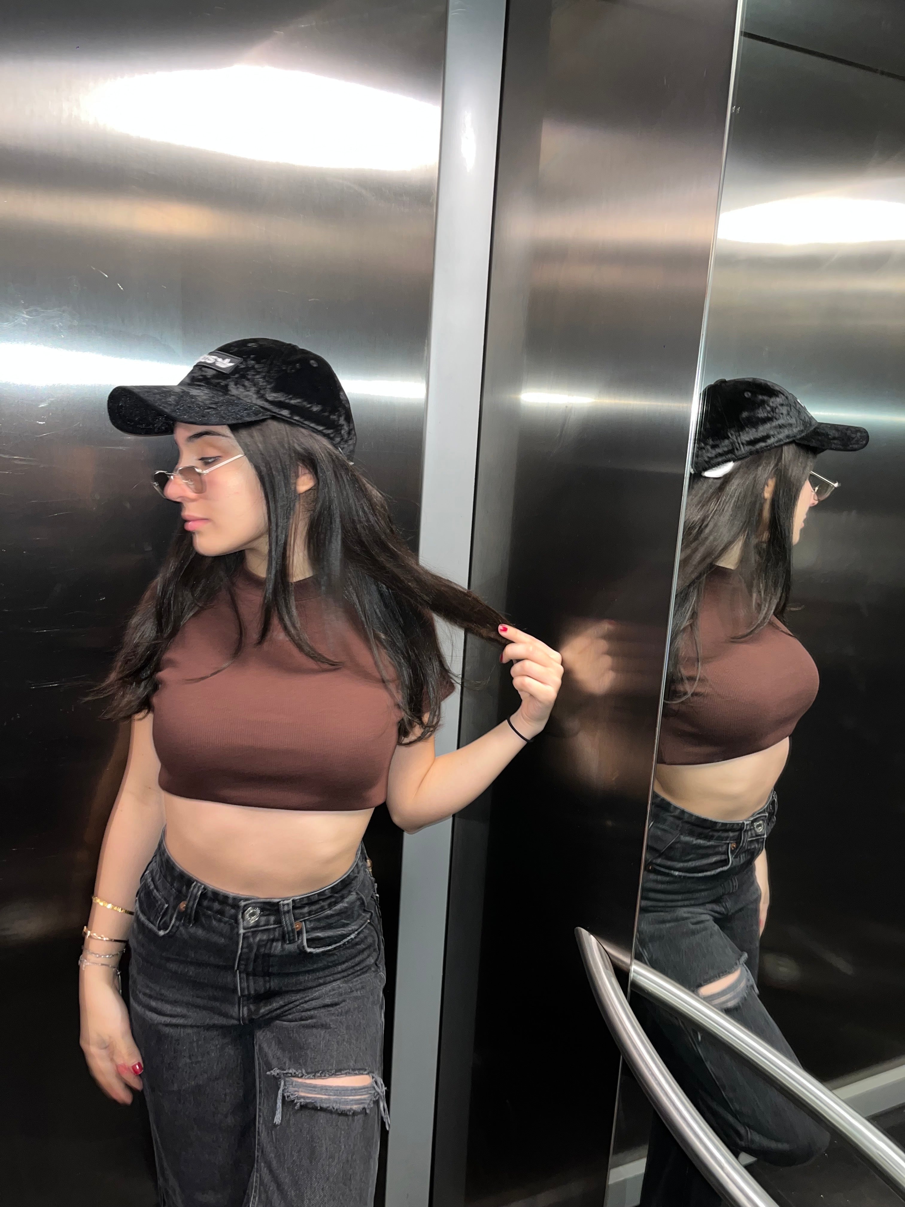 Ribbed Knit Crop Top - Mocha